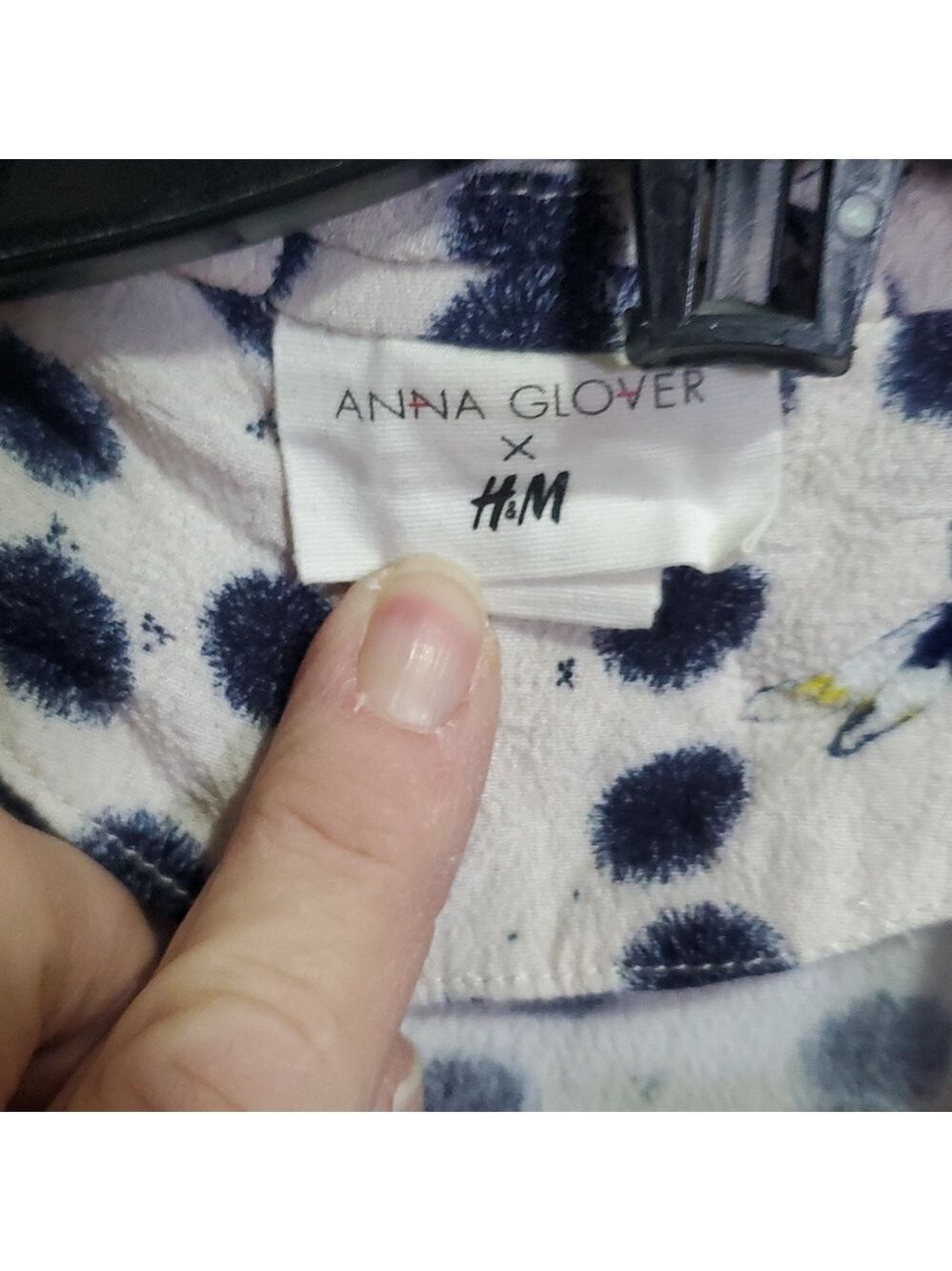 H&M x Anna Glover Navy Polka Dot Blazer Size 4 - Picture 2 of 8